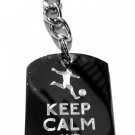 Keep Calm & Play Soccer (Football) Player - Metal Ring Key Chain Keychain