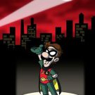 Red Bird Sidekick Hero Game & Super Hero Parody - Rectangle Refrigerator Magnet