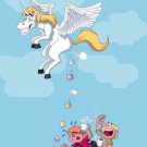 Pegacorn Marshmallows Funny Unicorn Cartoon Art - Rectangle Refrigerator Magnet