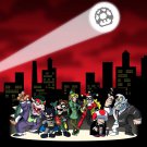 All Heroes & Villains Video Game & Bat Super Hero Parody - Vinyl Sticker