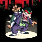 Clown Criminal Villain Video Game & Bat Super Hero Parody - Vinyl Sticker