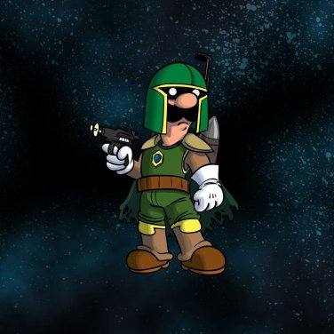 Plumbing Wars Bounty Hunter Video Game & Space Movie Parody - Vinyl Sticker