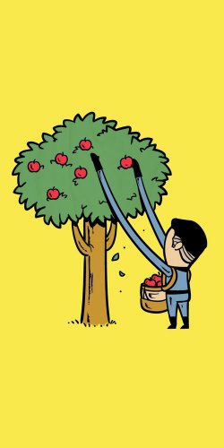 "Part-Time Job Apple Farm" Comic Parody - Plywood Wood Print Poster Wall Art