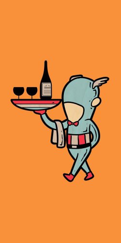 "Part-Time Job Restaurant" Comic Parody - Plywood Wood Print Poster Wall Art