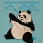 "Outfit" Funny Panda Bear Trying On Clothes - Plywood Wood Print Poster Wall Art