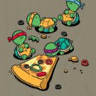"Pizza Love" Turtle Cartoon Show Parody - Plywood Wood Print Poster Wall Art