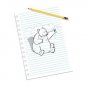 "Sketching Escape" Funny Bear Drawing Punching On Paper - Vinyl Print Poster