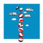"Sky Circus" Funny Kitty Cat w/ Umbrella Balancing on Balls - Vinyl Print Poster