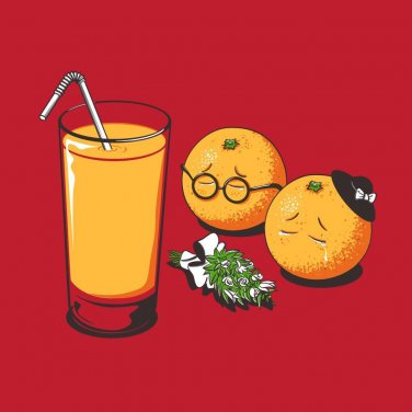 "So Long My Friend" Funny Orange Funeral w/ Fruit Juice - Vinyl Print Poster