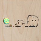 "Bad Friend" Teeth & Lollipop Funny Parody - Plywood Wood Print Poster Wall Art