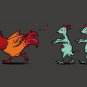 "Zombie Attack" Rooster Chased by Infected Chickens Funny - Vinyl Print Poster