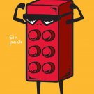 "Six Pack" Funny Children's Toy Block Parody Flexing Abs - Vinyl Print Poster
