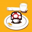 "Nutritious Breakfast" Video Game Parody w/ Mushroom Plate - Vinyl Print Poster