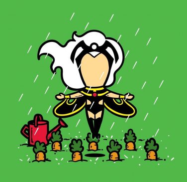 "Part-time JOB Veggie Farm" Parody Super Hero Watering Garden - Vinyl Sticker