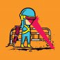 "Part-time JOB Road Construction" Parody Super Hero Fixing Road - Vinyl Sticker