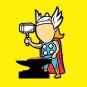 "Part-time JOB Metal Factory" Parody Super Hero Hammers Metal - Vinyl Sticker