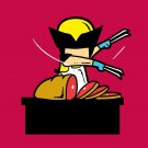 "Part-time JOB Meat Shop" Funny Parody Super Hero Cutting Meat - Vinyl Sticker