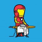 "Part-time JOB Laundry Shop" Parody Super Hero Ironing Clothes - Vinyl Sticker