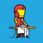 "Part-time JOB Laundry Shop" Parody Super Hero Ironing Clothes - Vinyl Sticker