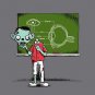 "Eye Lesson" Zombie Teaching Eyeball Anatomy Funny Humor - Vinyl Sticker