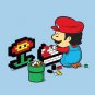 "Power Up" Classic Video Game Plumber w/ Flower Parody - Vinyl Print Poster