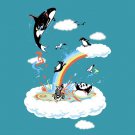 "Colorful Playground" Black & White Animals in Rainbow Colors - Vinyl Sticker