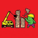 "Part-Time JOB Construction" Parody Super Hero Demolishing - Vinyl Print Poster