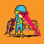 "Part-Time JOB Road Construction" Parody Super Hero Fixing - Vinyl Print Poster