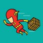 "Part-Time JOB Pizza Shop" Parody Super Hero Delivery Boy - Vinyl Print Poster