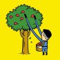 "Part-Time JOB Apple Farm" Parody Super Hero Picking Fruit - Vinyl Print Poster