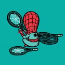 "Part-Time JOB Sport Shop" Parody Super Hero Tennis Racquet - Vinyl Print Poster