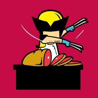 "Part-Time JOB Meat Shop" Funny Parody Super Hero Cutting - Vinyl Print Poster