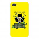 "Part-Time Job No Job" Bat Comic Parody - FITS iPhone 5 5s Plastic Snap On Case