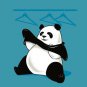 "Outfit" Cute Funny Panda Bear Trying to Put On Clothes - Vinyl Print Poster