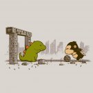 "Epic Soccer Game" Classic Movie Monsters in City Parody - Vinyl Print Poster