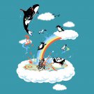 "Colorful Playground" Black & White Animals in Rainbow - Vinyl Print Poster