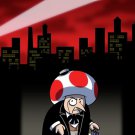 Short Mobster Villain Video Game & Bat Super Hero Parody - Vinyl Print Poster