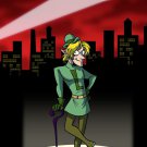 Question Mark Villain Video Game & Bat Super Hero Parody - Vinyl Print Poster