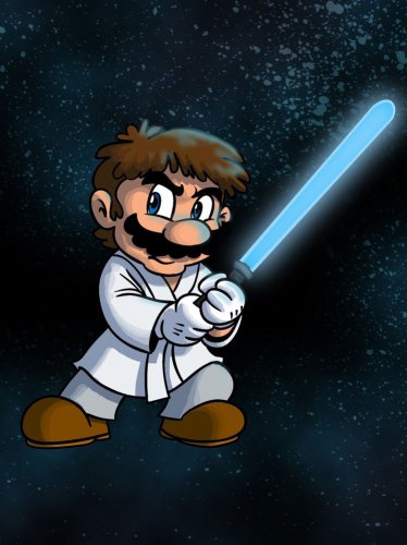 Plumbing Wars Hero Character Game & Space Movie Parody - Vinyl Print Poster