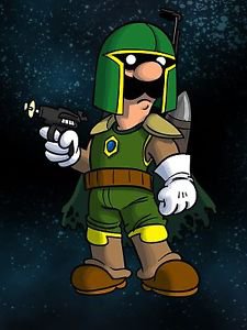 Plumbing Wars Bounty Hunter Game & Space Movie Parody - Vinyl Print Poster