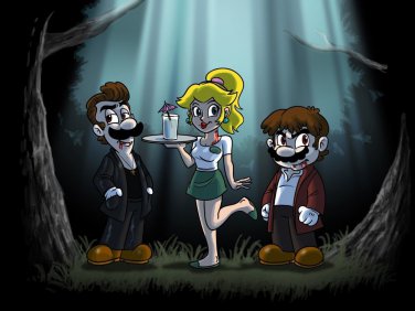 Plumbers Video Game Parody Vampire Blood Sucking TV Show - Vinyl Print Poster