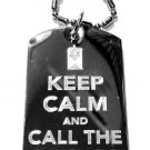 Military Dog Tag Metal Chain Necklace - Keep Calm and Call The Doctor Tardis Box