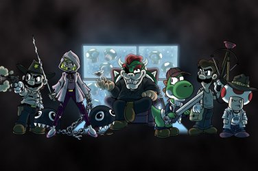 Video Game Parody "Walking Plumbers" Cast Zombie Dead Show - Vinyl Print Poster