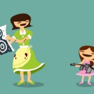 Good Job Baby Funny Mom & Daughter Gun Target Practice - Vinyl Print Poster
