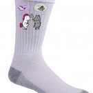 UniRhino Funny Horse & Rhino Unicorn Fantasy Humor Cartoon - Crew Socks Pair