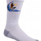 Shark Surfin Bear Funny Surfing Wave Animals Humor - Crew Socks Pair