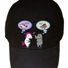 UniRhino Funny Horse & Rhino Unicorn Humor Cartoon - Black Adjustable Cap Hat