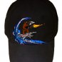 Shark Surfin Bear Funny Surfing Wave Animals Humor - Black Adjustable Cap Hat