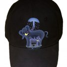 Elephant Showers Cute Mom & Baby Trunk Spraying Water - Black Adjustable Cap Hat