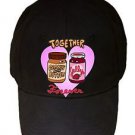 PBJ Forever Funny Peanut Butter & Jelly Love Humor - Black Adjustable Cap Hat